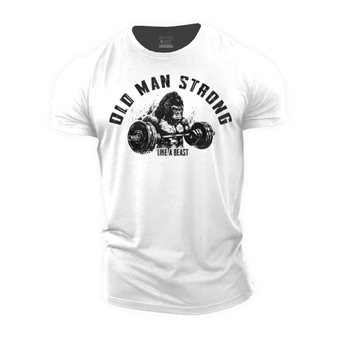 Men's Old Man Strong like a Beast Cotton T-Shirt